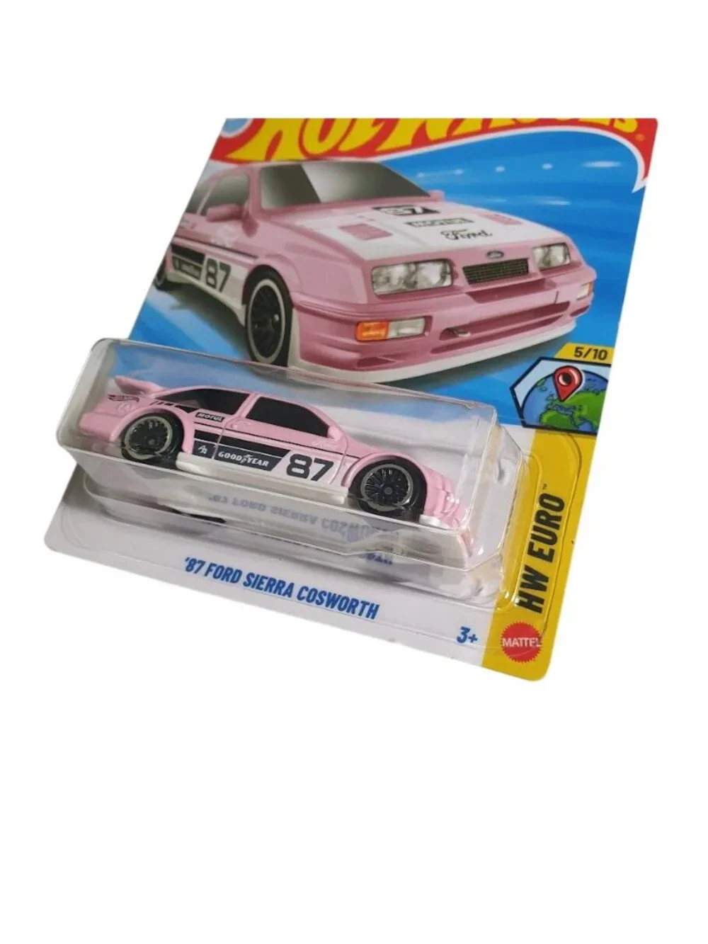 Hot Wheels 87 Ford Sierra Cosworth Pink HW Euro Mattel Collectible Diecast Gift